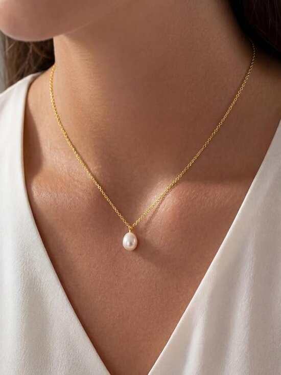Jewelry - Gold & Pearl Jewelry Bundle – Ring (Size 8), Necklace, Bracelet & Dangle Earring